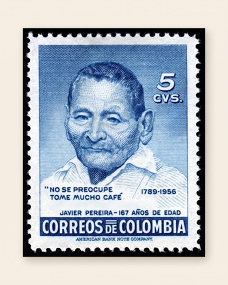 Javier Pereira · Colombia postage stamp, 1789-1956, 167 years old