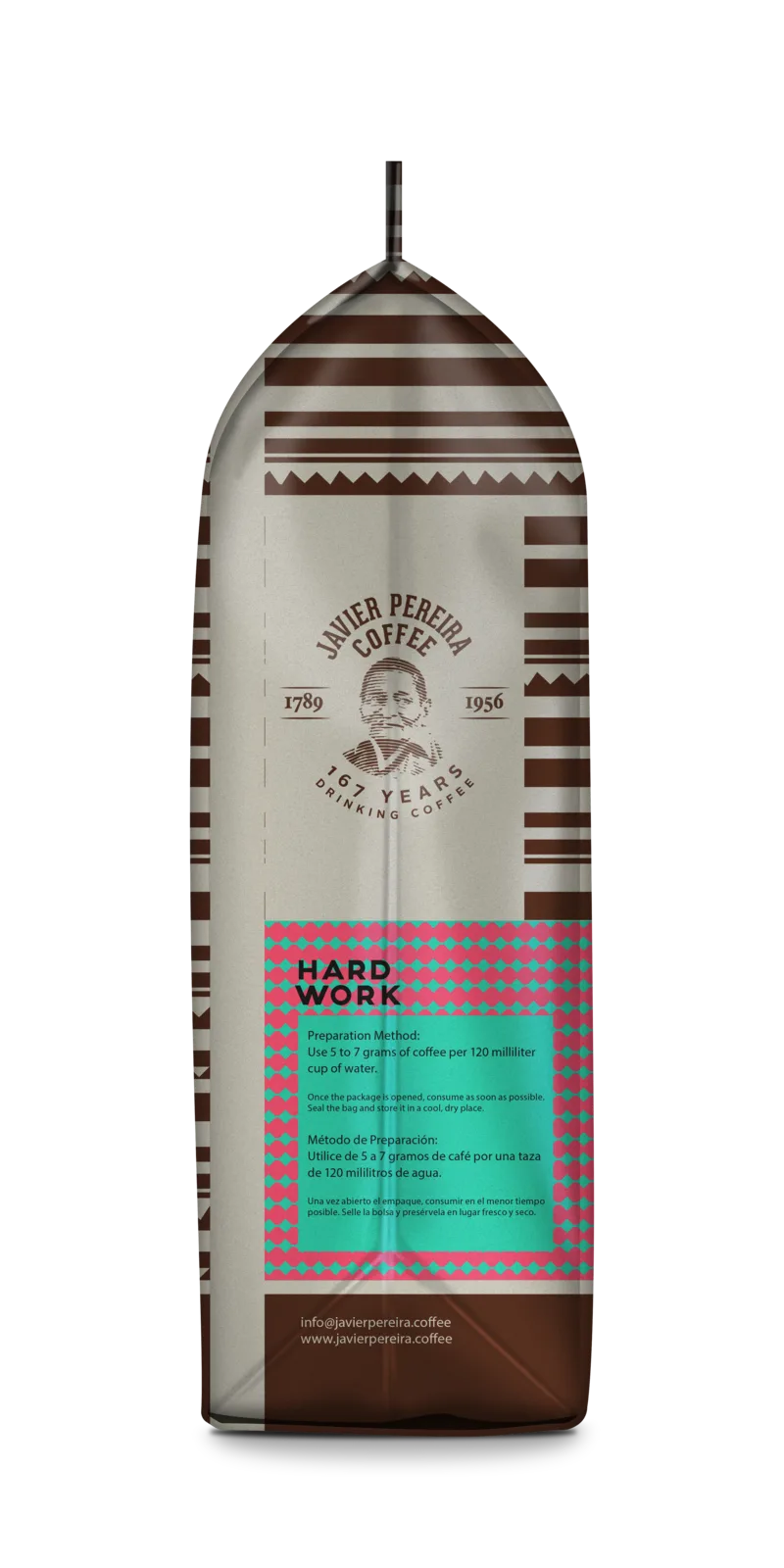 HARD WORK · Intense Colombian coffee